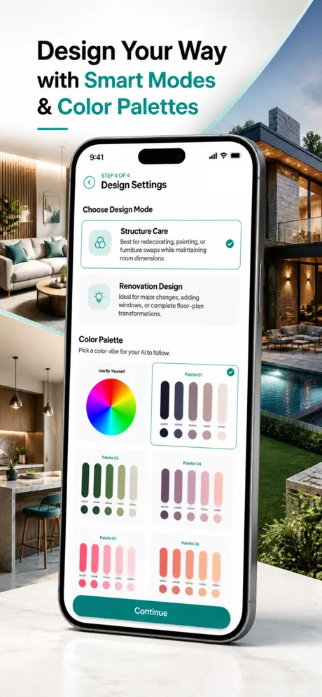 HomeVelza smart modes and palettes preview